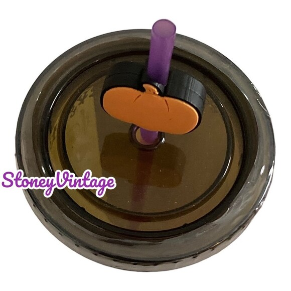 Sanrio Hello Kitty Halloween Cold cup Acrylic Pumpkin with Pumpkin Straw Topper - Picture 4 of 6